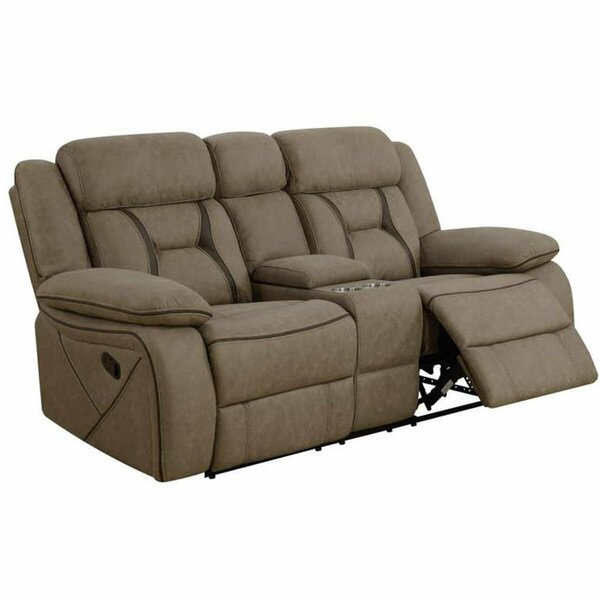 Coaster 41 x 75 x 39 in. Living Room Motion Love Seat, Tan 602265